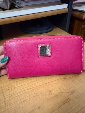 Dooney & Bourke Hot Pink Zip Around Wallet